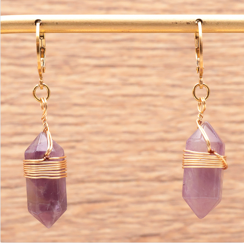 BOUCLES D'OREILLES AMÉTHYSTE - Apaisement & spiritualité