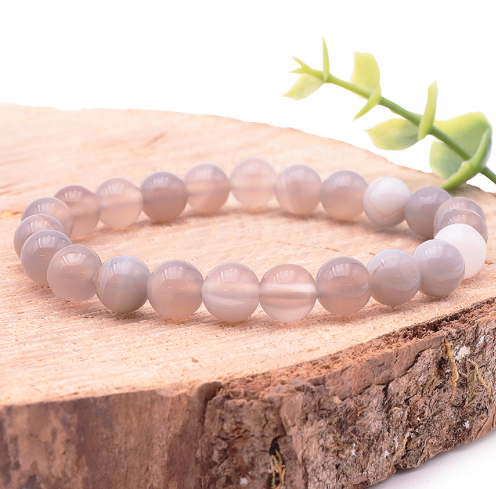 BRACELET AGATE GRISE - Encouragement & motivation