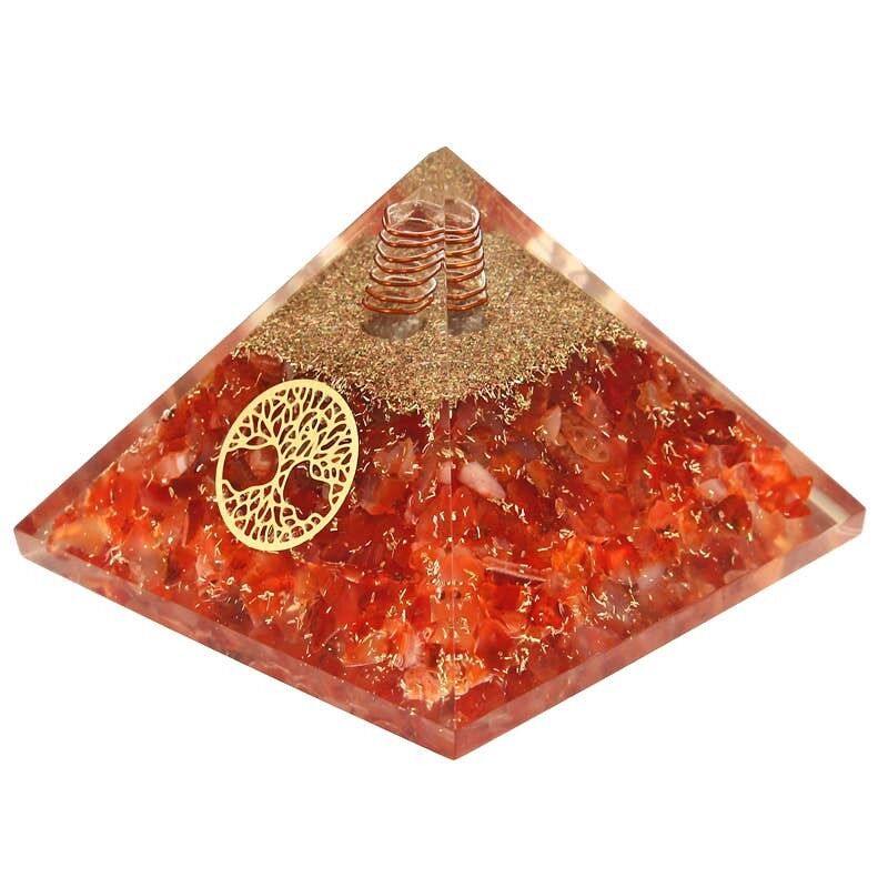 ORGONITE - Pyramide Cornaline & Arbre de Vie