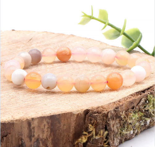 BRACELET AGATE ROSE - BOTSWANA  - Optimisme & estime de soi