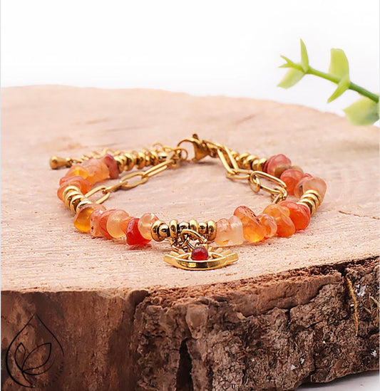 BRACELET CORNALINE HORUS ESSENTIANA | Confiance en soi - Vitalité - Ancrage