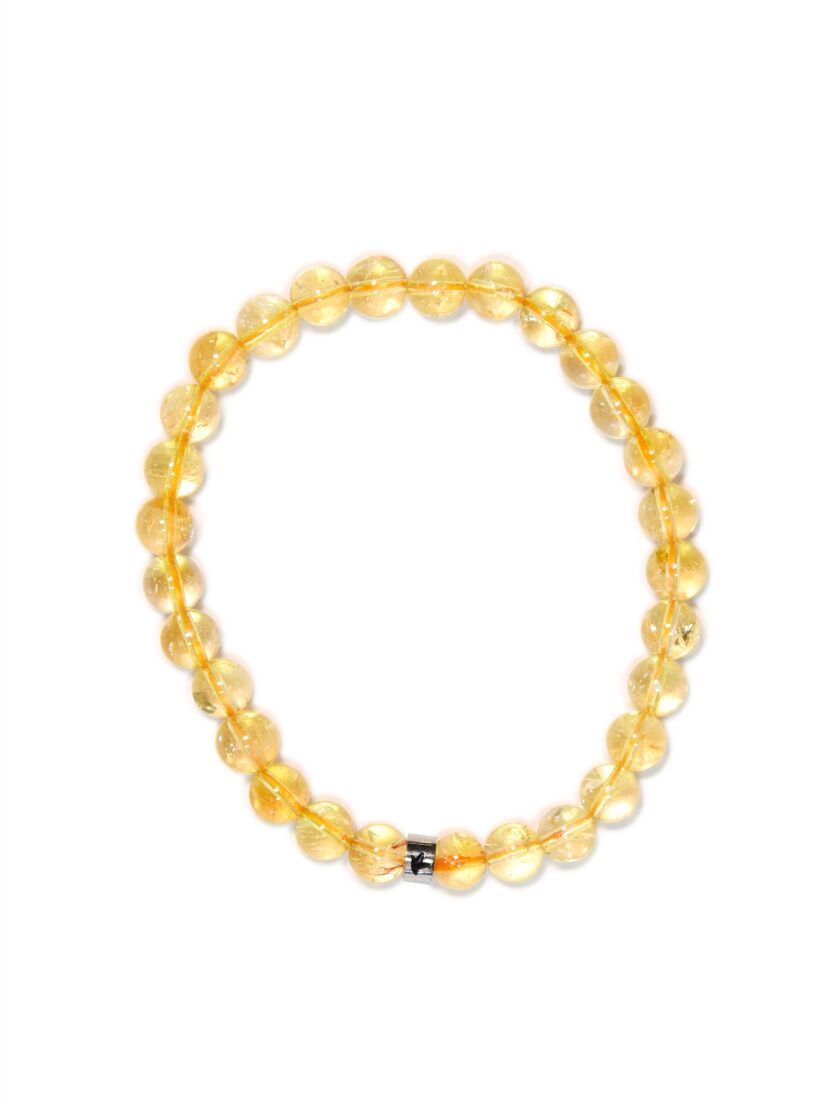 Bracelet en perles de citrine naturelle jaune