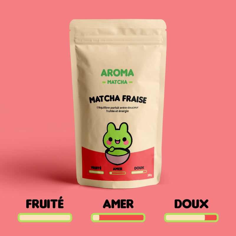 Sachet de thé matcha fraise Aroma Matcha avec marqueurs fruité, amer, doux