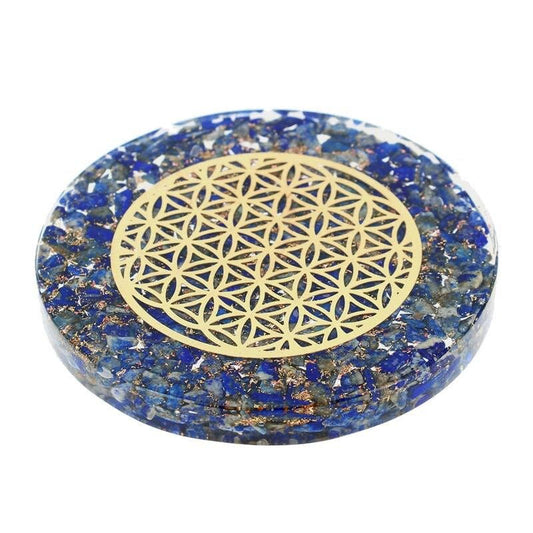 ORGONITE - Disque Lapis Lazuli & Fleur de Vie