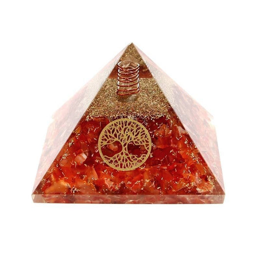 ORGONITE - Pyramide Cornaline & Arbre de Vie