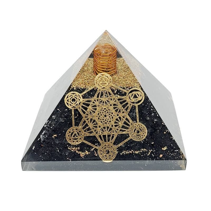 ORGONITE - Pyramide Shungite & Cube de Métatron