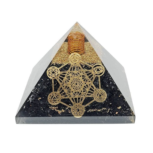 ORGONITE - Pyramide Shungite & Cube de Métatron