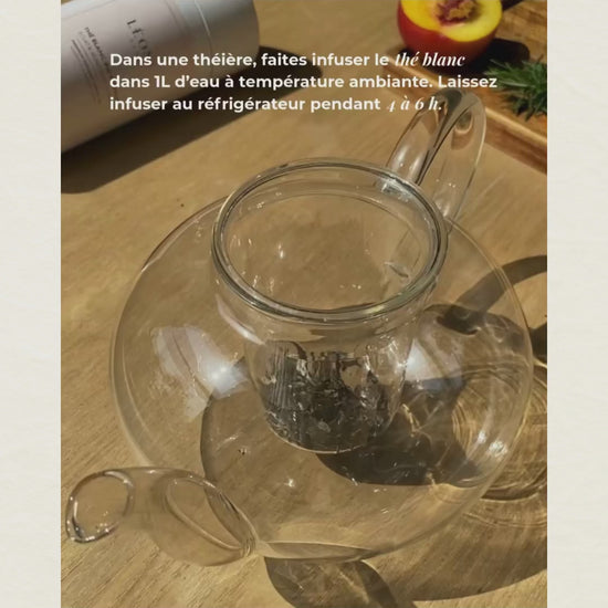 Vidéo recette de thé blanc glacé à la pêche Léonia Paris