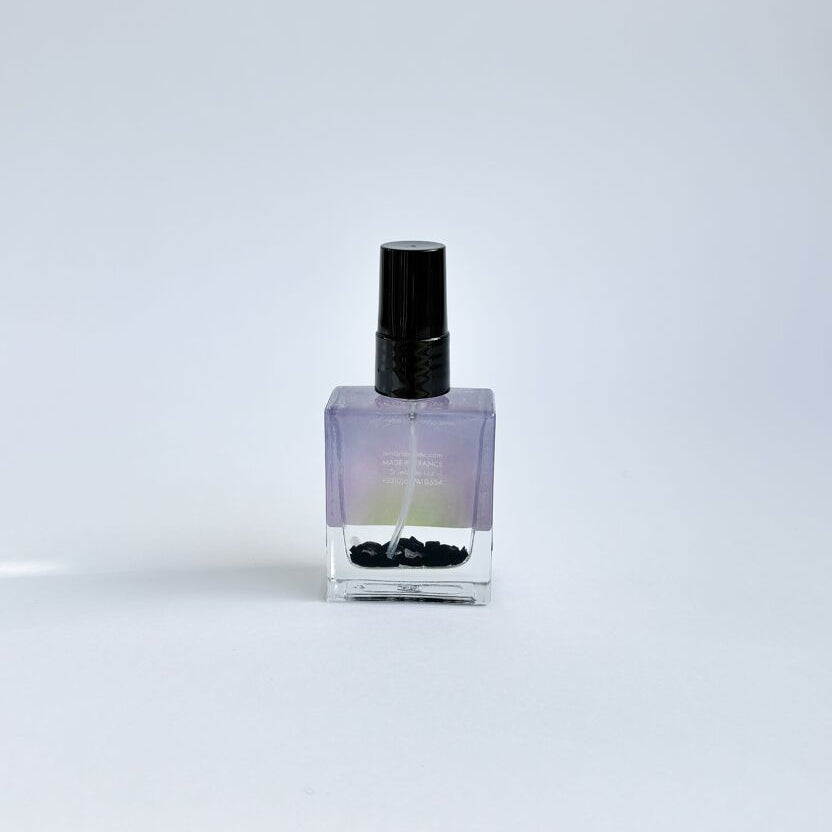 Verso du flacon verre de l'essence purification spray aurique 30 ml Sentara Holistic